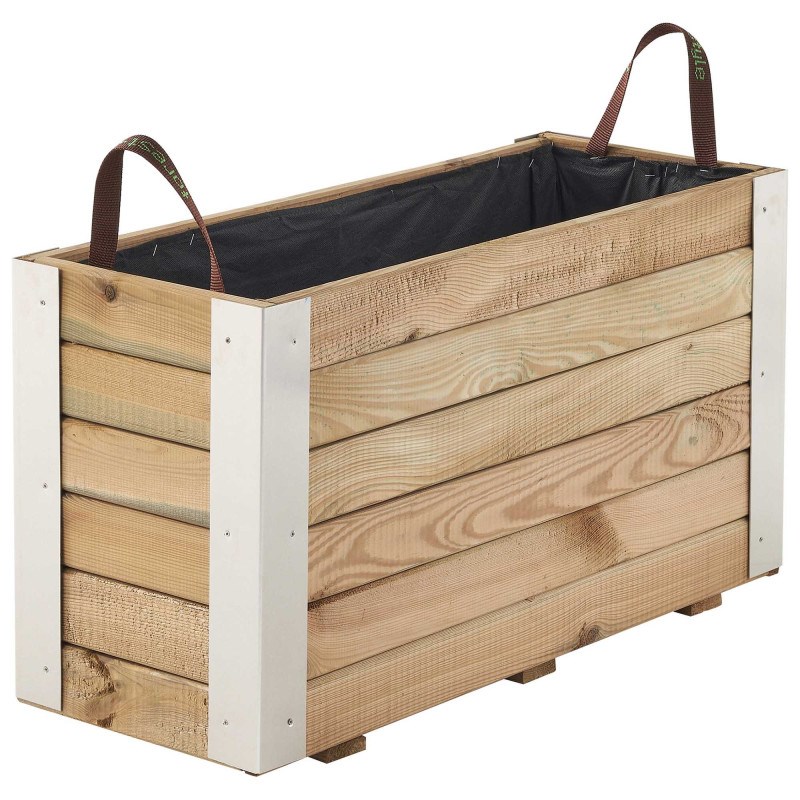 Bac à fleurs en bois bambou m