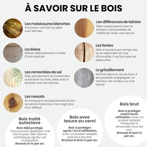 Bac à fleurs en bois bambou m