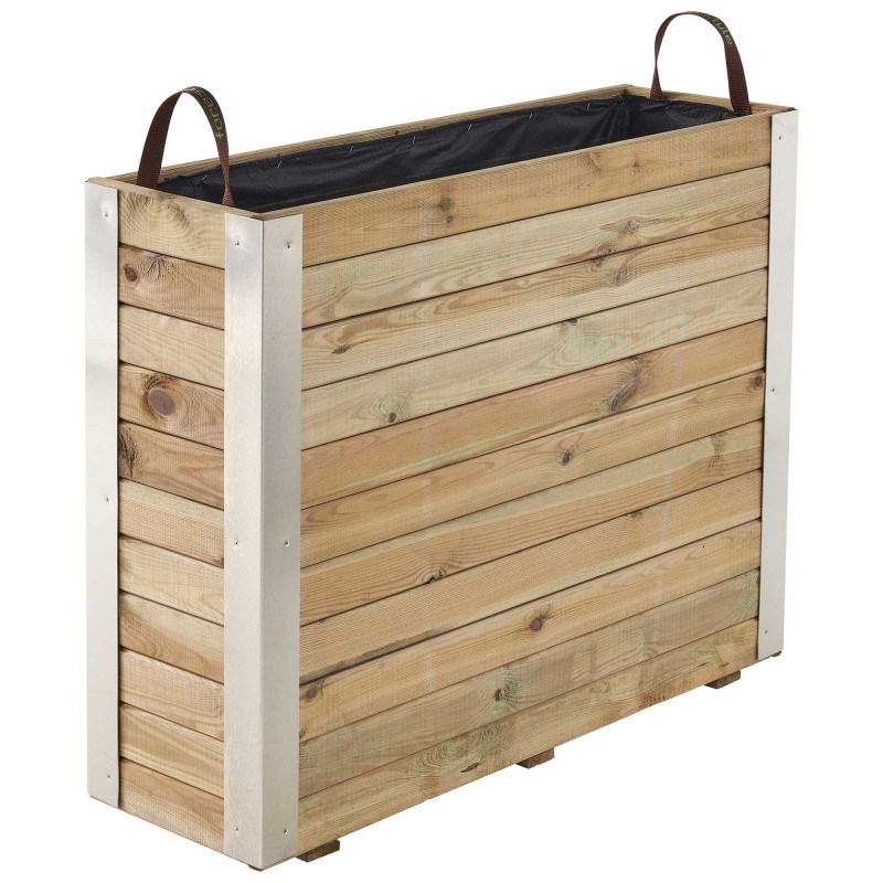 Bac à fleurs en bois bambou l