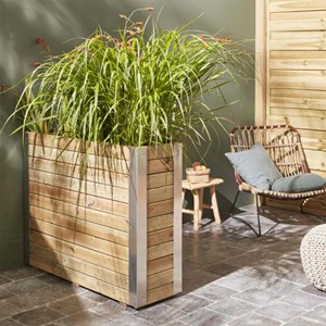 Bac à fleurs en bois bambou l