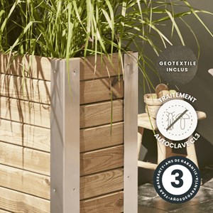 Bac à fleurs en bois bambou l