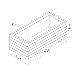 Bac à fleurs en bois bardane