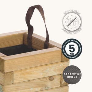 Bac à fleurs carré 30 x 30 x 28cm