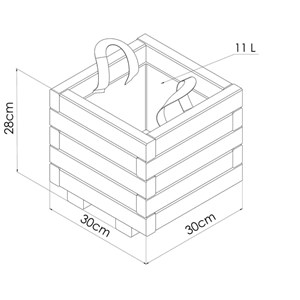 Bac à fleurs carré 30 x 30 x 28cm