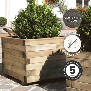 Bac à fleurs carré 50 x 50 x 38 cm