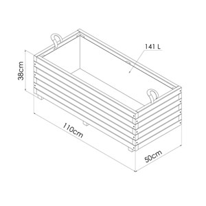 Bac à fleurs en bois 110 x 50 x 38 cm