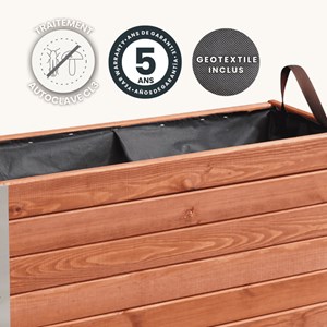 Bac à fleurs en bois lasuré bambou s