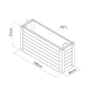 Bac à fleurs en bois lasuré bambou m