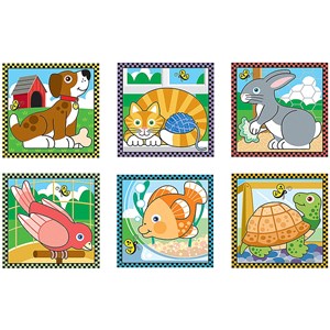 Cubes en bois animaux familiers