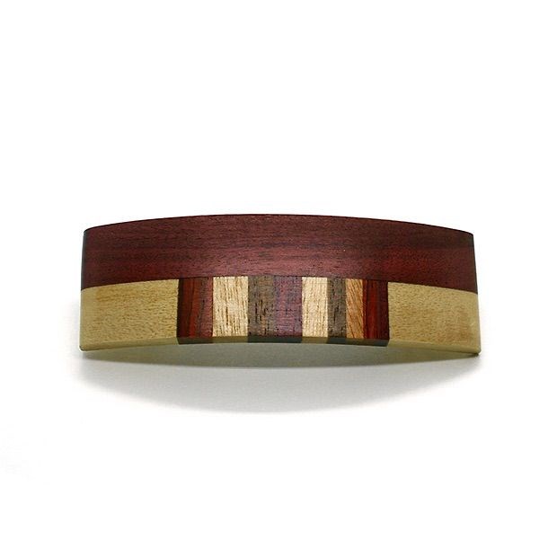 Barrettes marqueterie en bois