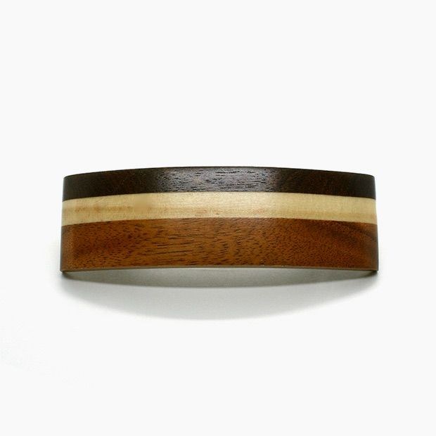 Barrettes marqueterie en bois