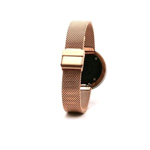 Montre bois acier or doré