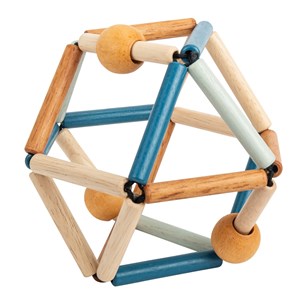 Hochet en bois grabber deep blue