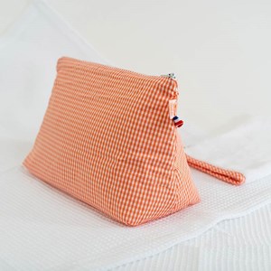 Trousse de toilette en coton bio vichy