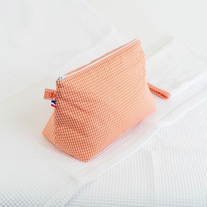 Trousse de toilette en coton bio vichy