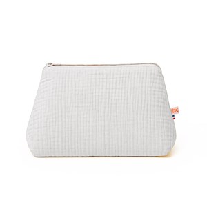 Trousse de toilette en coton bio blanc