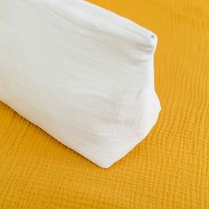 Trousse de toilette en coton bio blanc