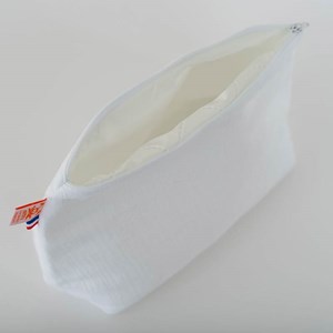 Trousse de toilette en coton bio blanc