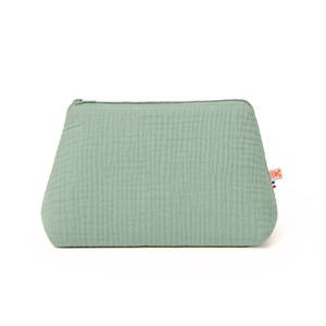 Trousse de toilette en coton bio vert
