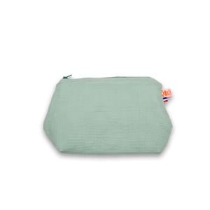 Trousse de toilette en coton bio vert