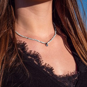 Collier lumia en pierres d'amazonite