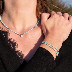Collier lumia en pierres d'amazonite