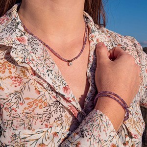 Collier lumia en pierres d'améthyste