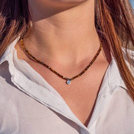 Collier lumia en pierres oeil de tigre