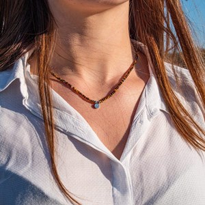 Collier lumia en pierres oeil de tigre