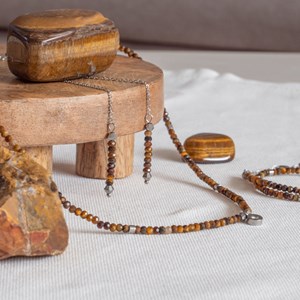 Collier lumia en pierres oeil de tigre