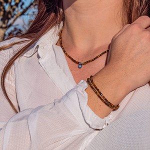 Collier lumia en pierres oeil de tigre