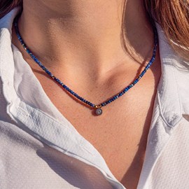 Collier lumia en pierres lapis-lazuli