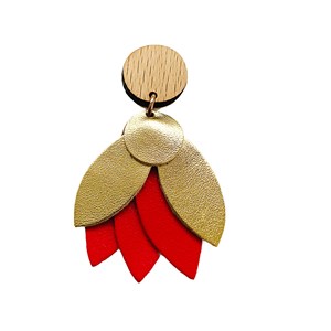 Broche mandala rouge