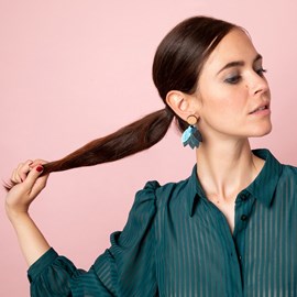 Boucles d'oreilles mandala bleu pétrole