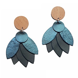 Boucles d'oreilles mandala bleu pétrole