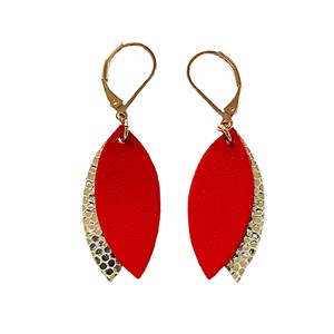 Boucles d'oreilles mini-pétale rouge