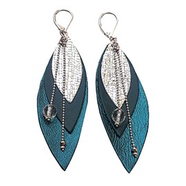 Boucles d'oreilles pop bleu pétrole