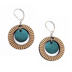 Boucles d'oreilles bulle bleu pétrole