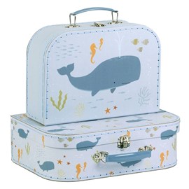 Lot de 2 valisettes - baleine -