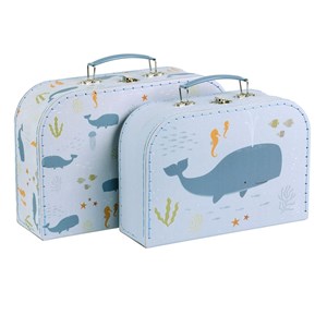 Lot de 2 valisettes - baleine -