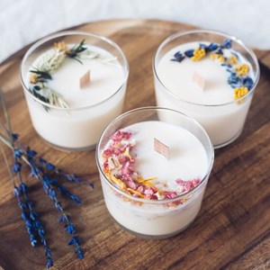 Kit diy bougie fleurie lavandes et delph