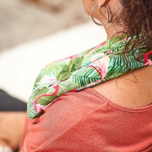 Bouillotte tour de cou tropical vert