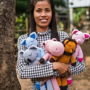 Peluche sophea le lapin endormi