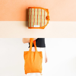 Sac yoga striped eco-cabas orange