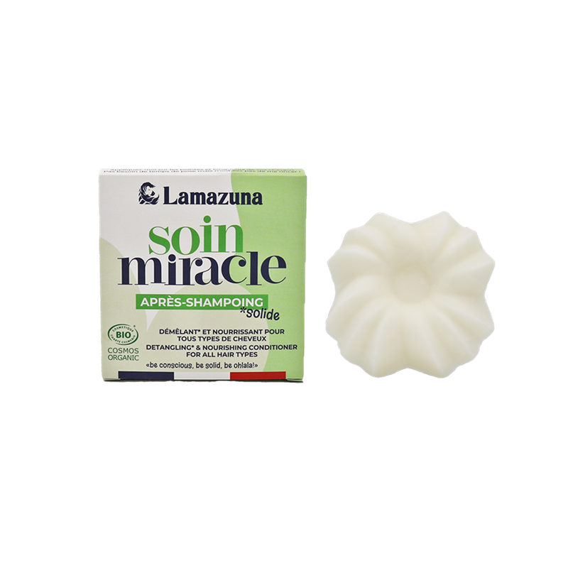 Après-shampoing solide lamazuna - soin miracle - certifié bio