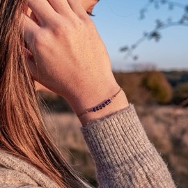 Bracelet piana en pierres lapis-lazuli