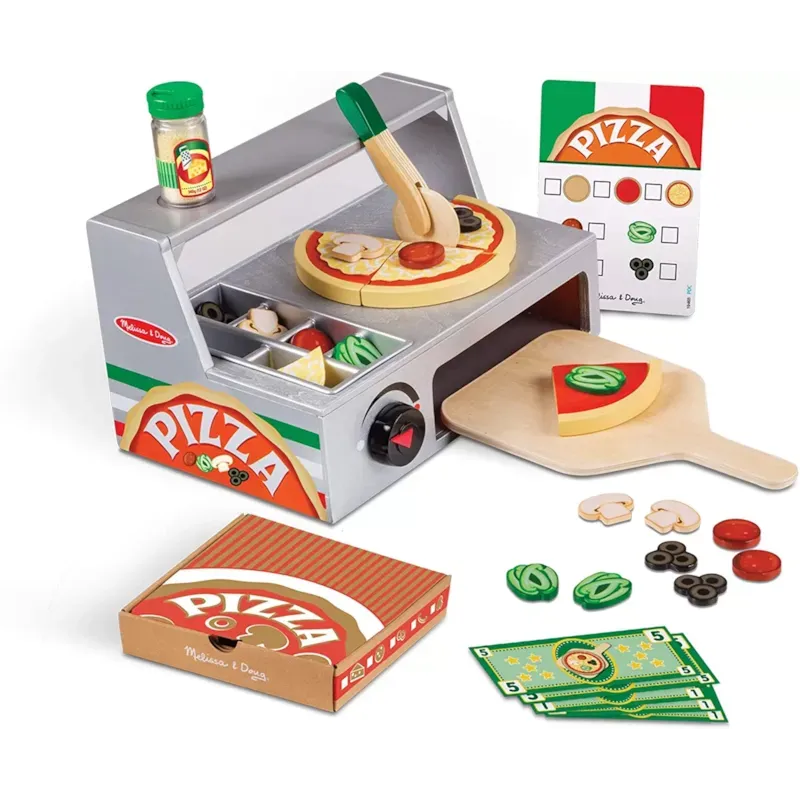 Comptoir à pizzas en bois