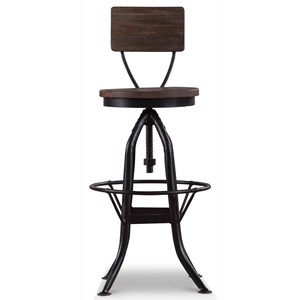 Chaise haute tabouret bois marron -