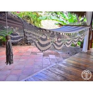 Hamac à barre boaco l blanc et gris