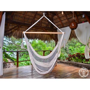 Hamac chaise rama l blanc et gris
